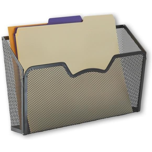 3 Pack - SimpleHouseware Wall Mount Single Pocket File Organizer Holder, Black - Picture 2 of 7